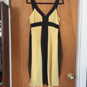 yellow & black Jonathan Martin petites midi dress